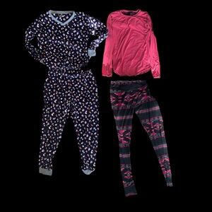 Cozy  Pajama Set - Pink and Navy